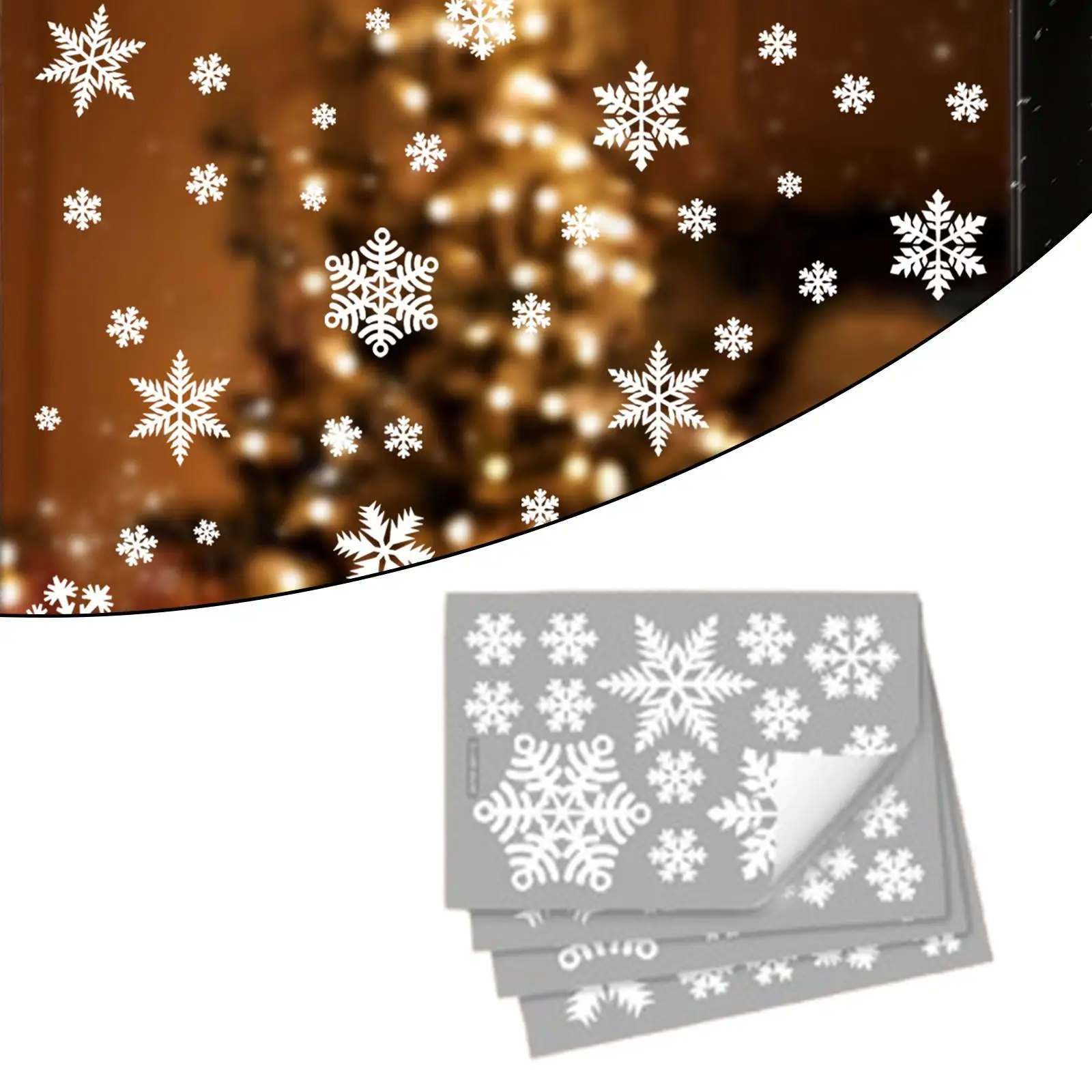 Christmas Snowflake Window Clings White Snowflake Stickers Glass Window Ornament for Outdoor Holiday Office Decorative