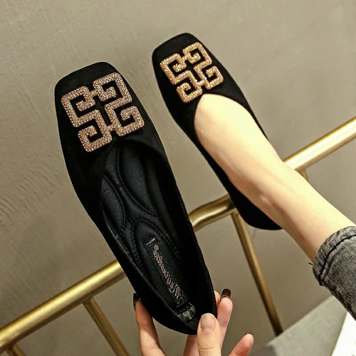 Exquisite Women's Flats Shoe New Fashion Metal Decoration Casual Shoes for Woman Elegant Work Shoes Designer Shoes Zapatos Mujer view 5