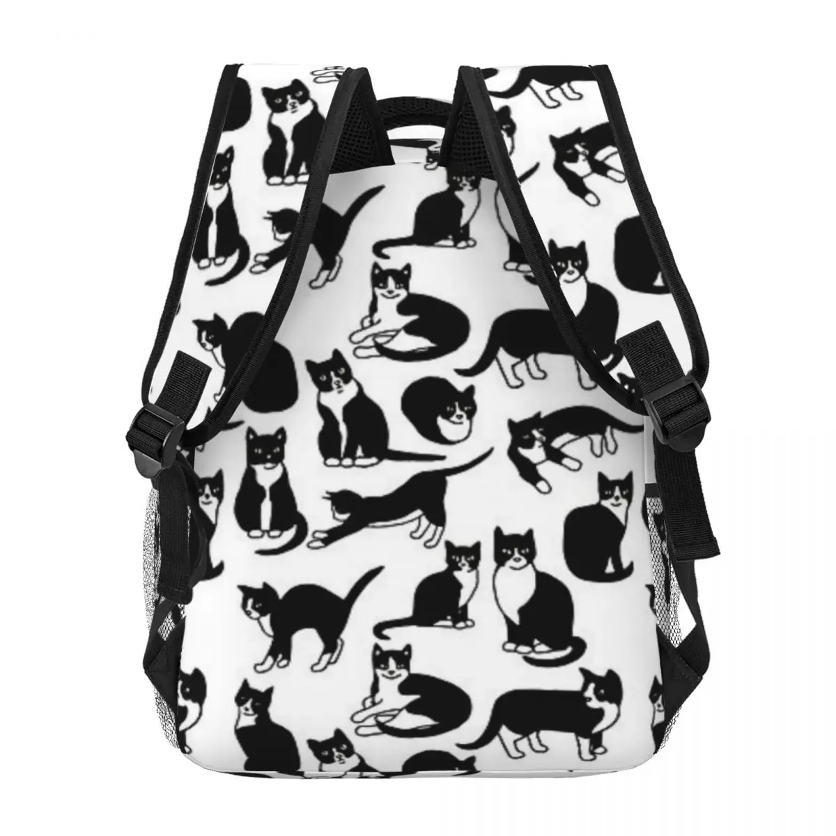 Sac à dos à motif de chats de smoking pour enfants, cartables pour adolescents, sac à dos de voyage pour ordinateur portable, femmes, mode