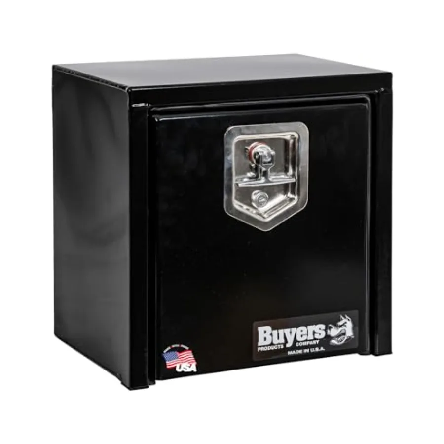

1703310 Black Steel Underbody Truck Tool Box 15 x 10 x 15 Inch Heavy-Duty Job Box Weather-Resistant Truck Bed S