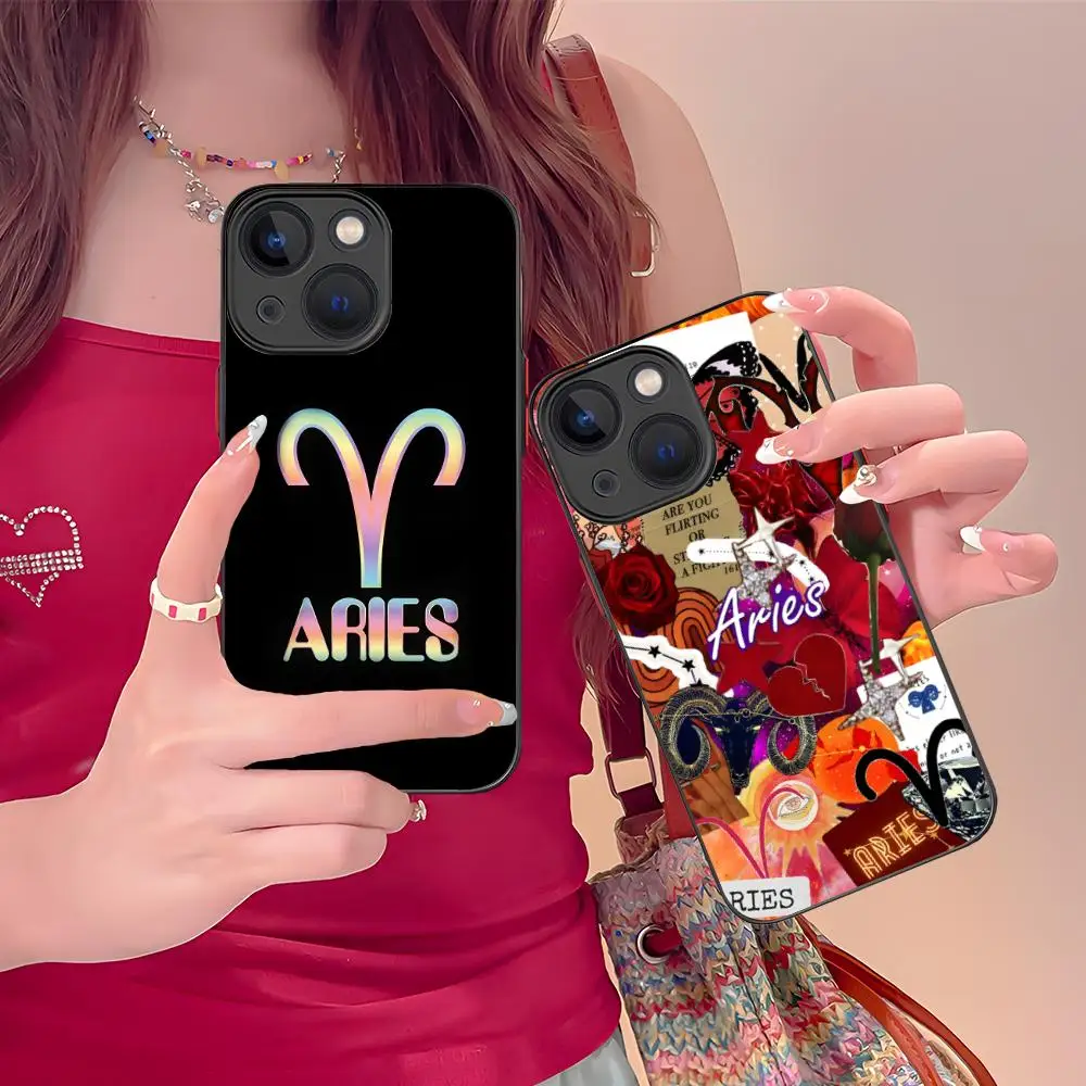 

Чехол для телефона с изображением знака зодиака Овен для iPhone 17 16 15 14 13 12 11 X XR XS 8 7 Air Pro Max Plus Mini, цветной силиконовый чехол