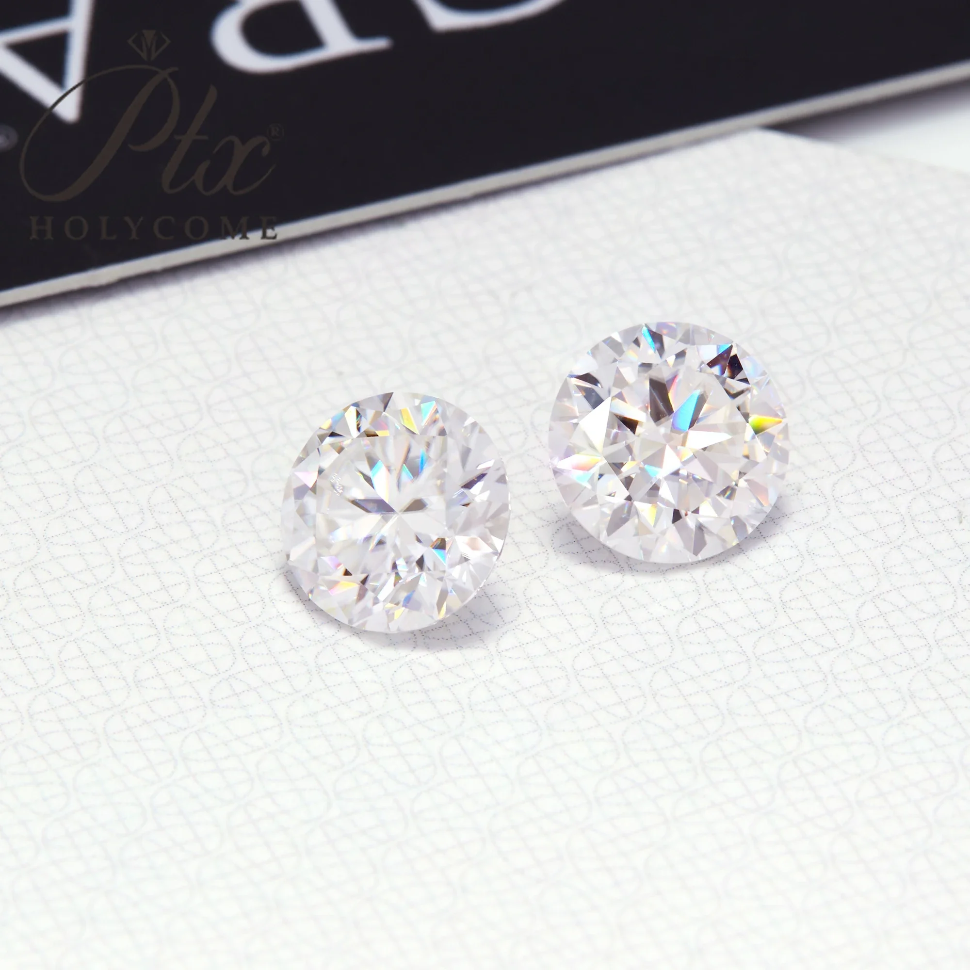 PTX Hot Sale 3-11MM 8Hearts 8Arrows VVS1 Girdle GRA Certificated GH Round Moissanite Diamond Test Positive Moissanite Stone