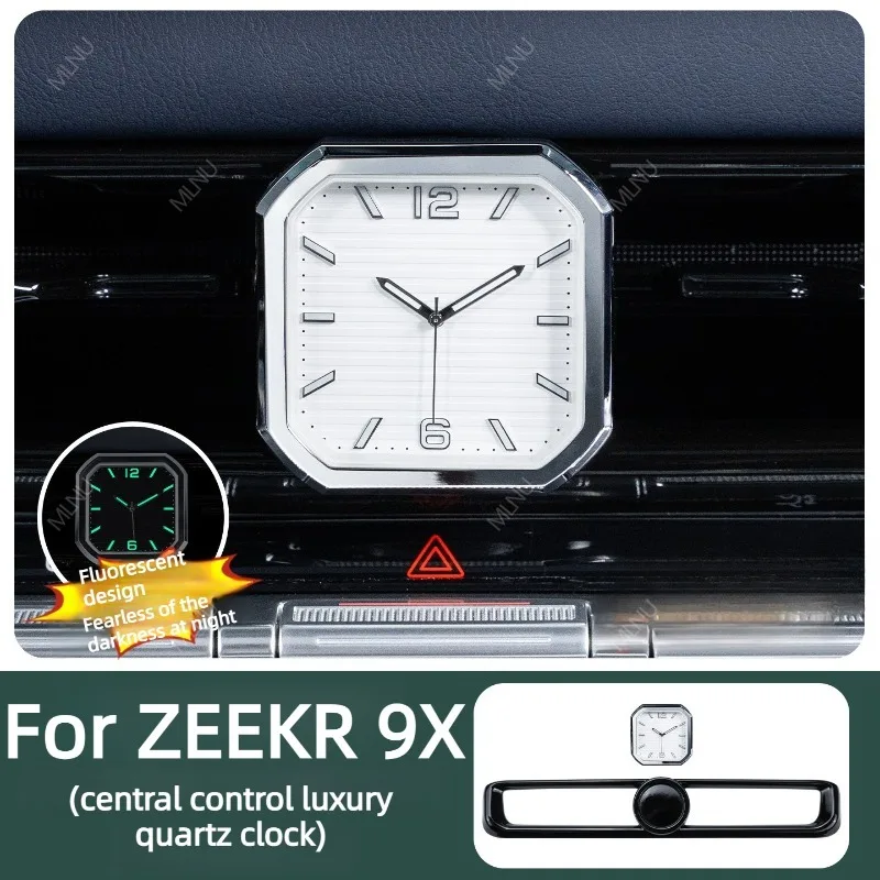 Car Clock For ZEEKR 9X 2025-2026 Accessories Alloy Glow-In-The-Dark Shockproof Precise Compact Anti-Oxidation Rust-Resistant