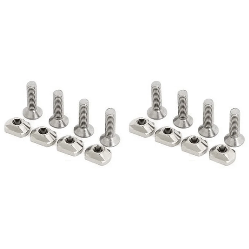 

A78U-8Pcs M6 Hydrofoil Mounting Brass T-Nuts For Surfing All Hydrofoil Tracks Outdoors Surfing Accessories Silver
