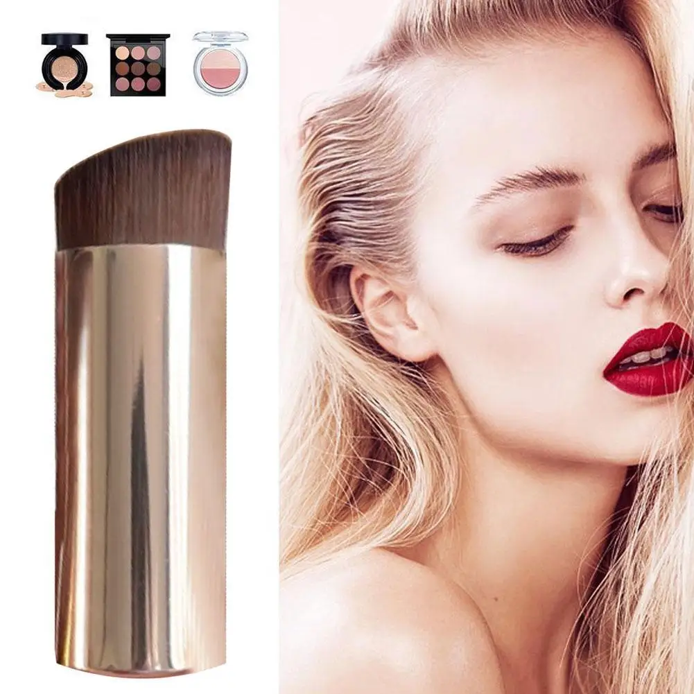 

Portable Mini Liquid Foundation Application Blending Concealer Face Brush Metal Brush Handle Traceless Makeup Tool