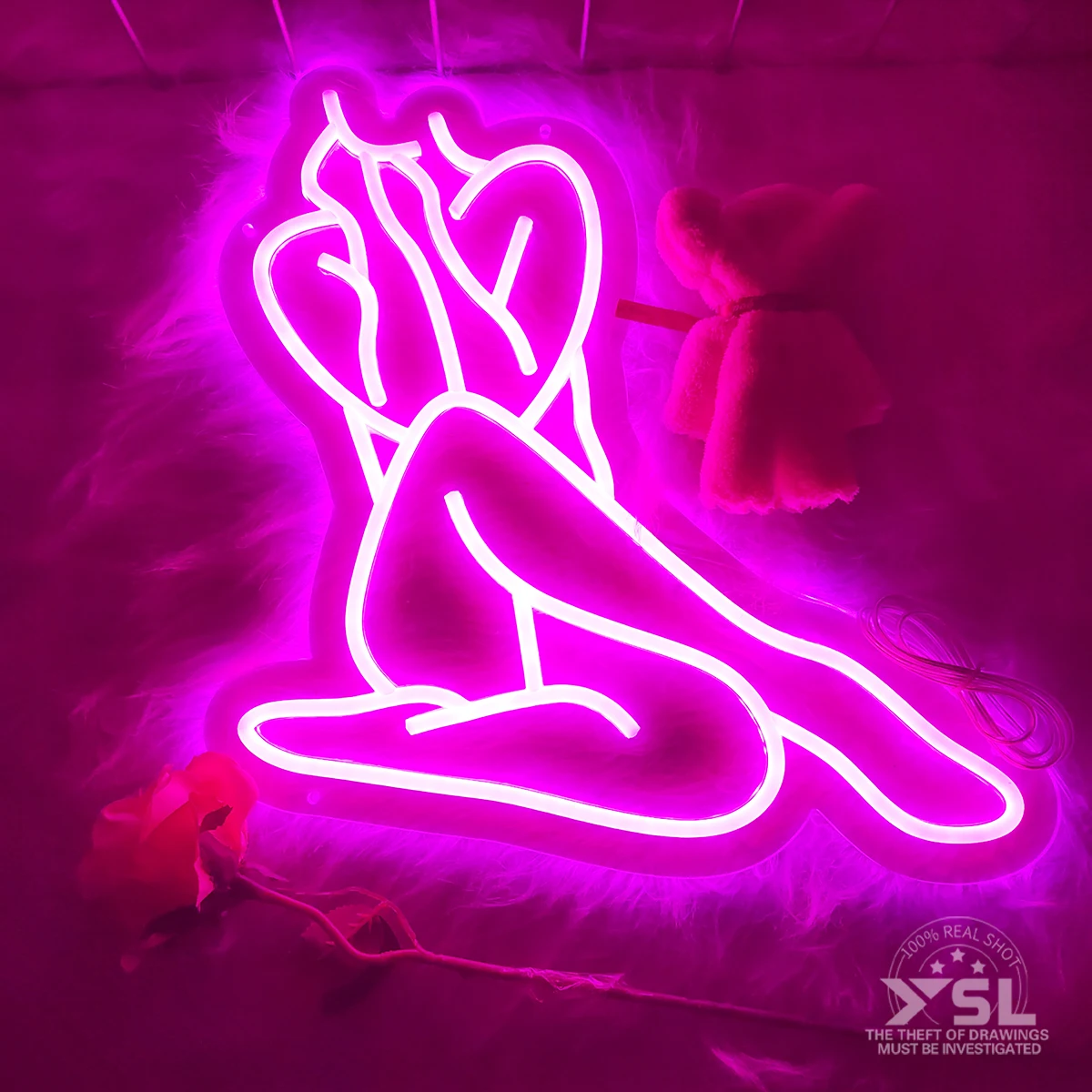 Sexy Lady Women Body Neon sign Led Light Acrylic Transparent Customizable Birthday Party Neon sign lamp Wall Decoration