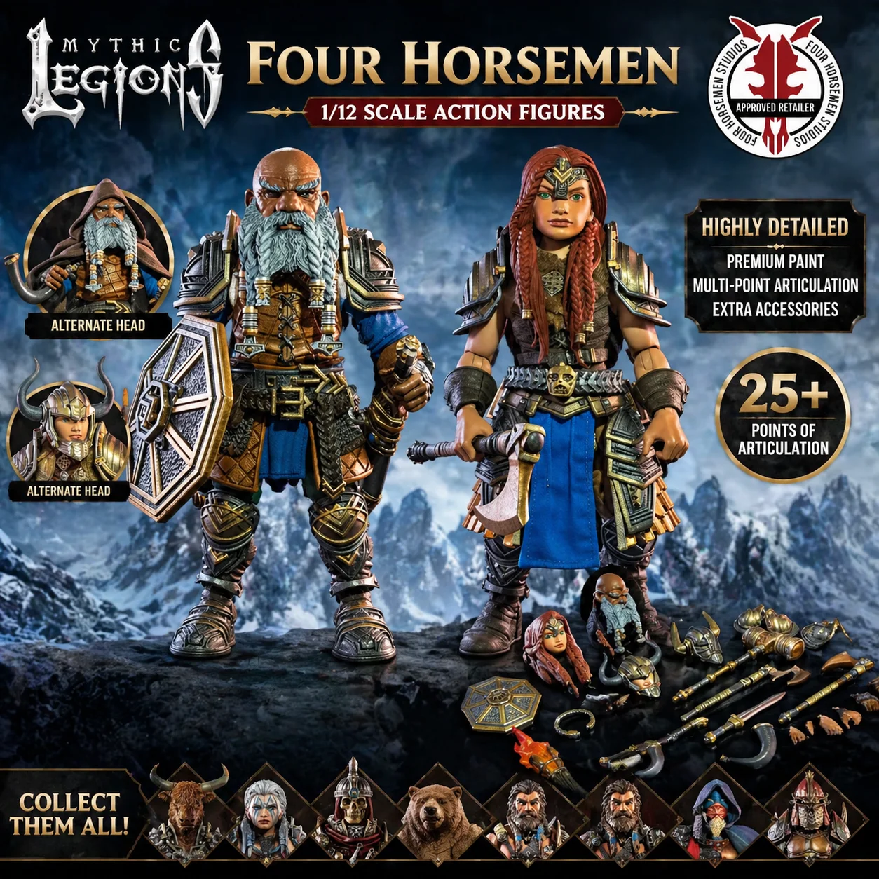 

2026 In Stock Four Horsemen 1/12 Mythic Legions Articulated Figure Son of Rising Xiongxing Wave 7-inch Anime Gift for Birthday