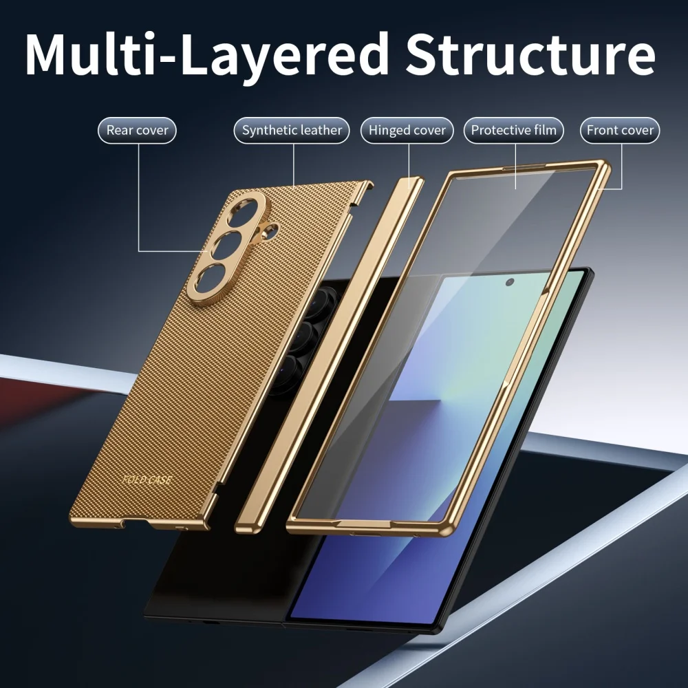 Matte Business-Frontfolie mit Kamera-Schutz und Lederhülle für Samsung Galaxy Z Fold 8 7 6 5 4 ZFold8 Scharnierabdeckung – Detail 18