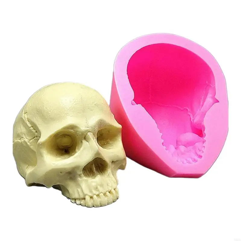 

N0HE Halloween Skull 3D Soap Mould DIY Epoxy Mold Handmade Candles Aroma Wax Soap Molds for Decoration