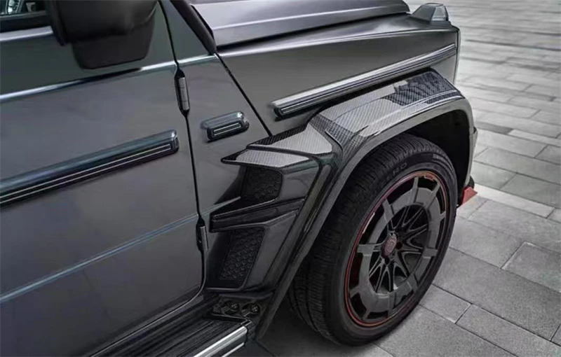 Para Mercedes Benz W463 W464 G900 ReaI parachoques de fibra de carbono seco labio delantero trasero ala trasera juego completo de Kit de alerón envolvente