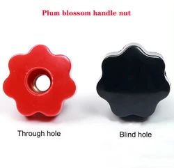 M4 M5 M6 M8 M10 M12 M16 Plum Hand Tighten Nuts Handle Thread Mechanical Black Thumb Nuts Clamping Knob Manual Nuts Perforated