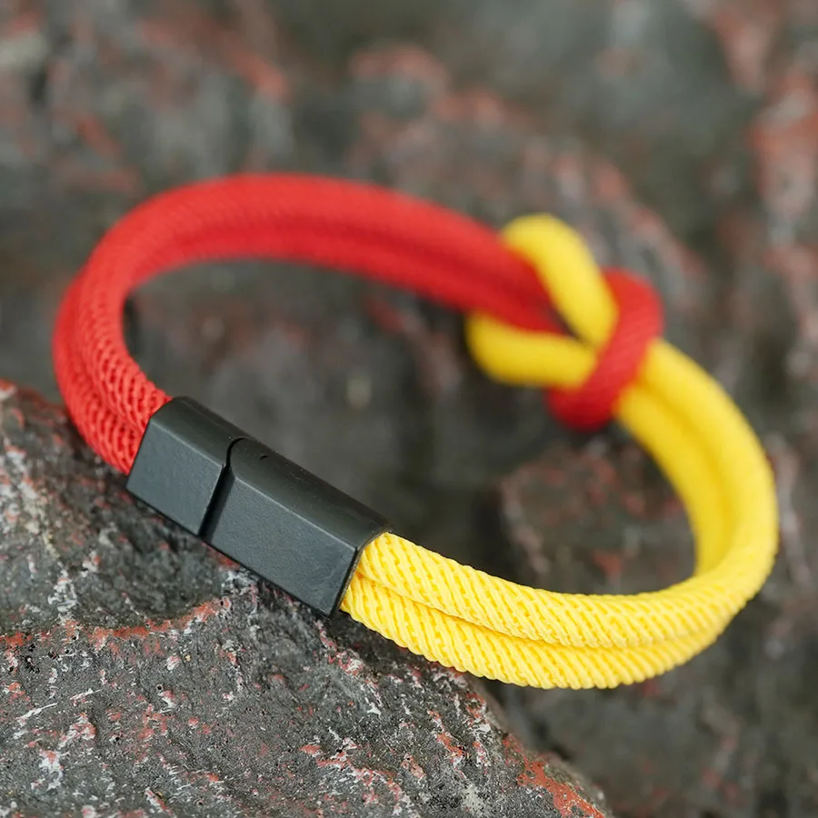 

Classic Bilayer Men Rope Bracelet Apparel Accessories Detachable Magnetic Buckle Bicolor Cord Braslet Leisure Daily Homme Joias