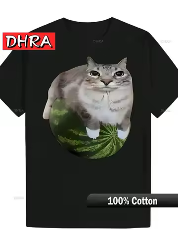 Men'S Funny Cat Meme Graphic T-Shirt Lightweight Polyester Crew Neck Tee Funny Tops T-Shirts for Work From Home T-Shirt Women
