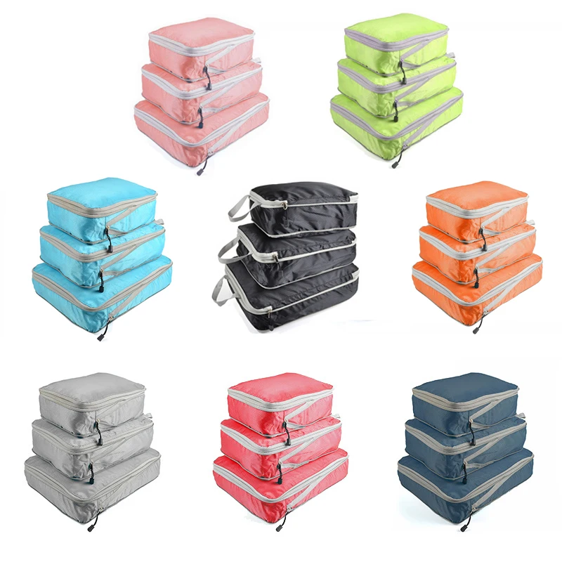 

Foldable Waterproof Travel Suitcase Nylon Portable With Handbag Luggage Organizer Travel Storage Bag Compressible Packing Cubes