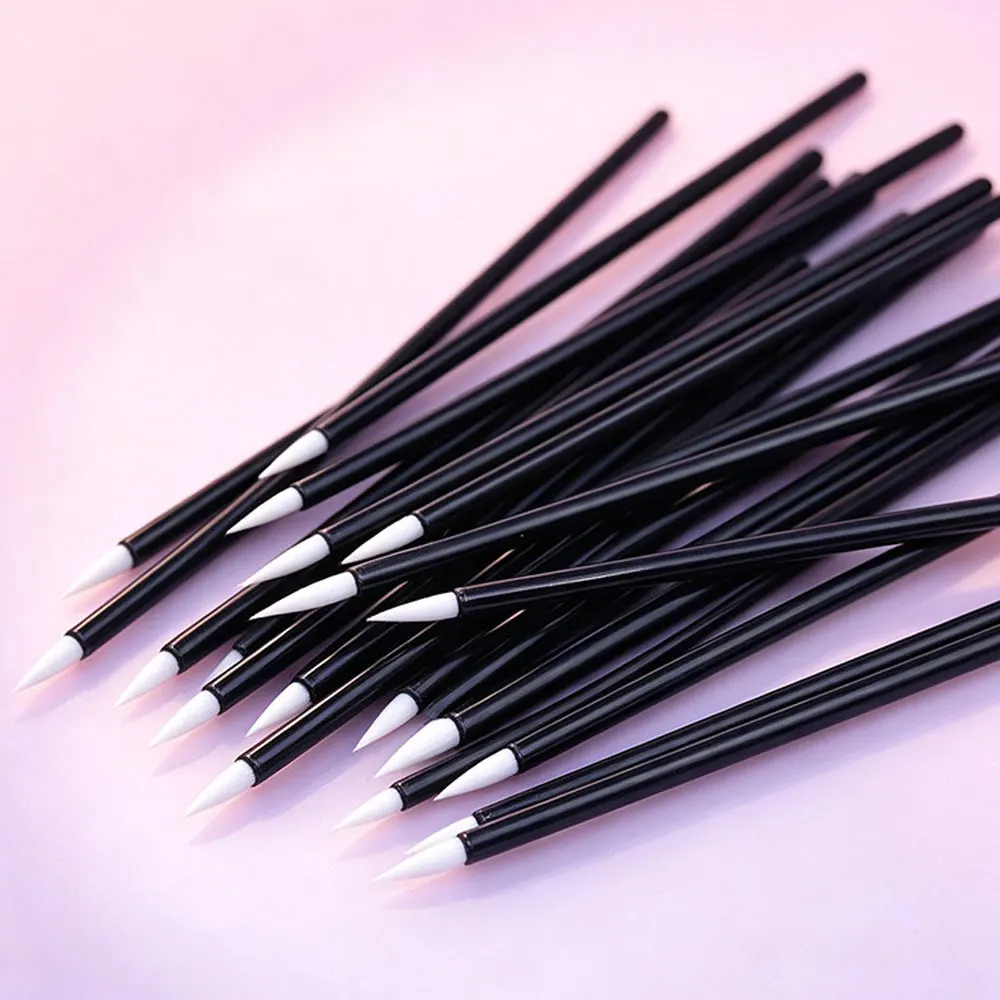 30Pcs Disposable Eyeliner Eyebrow Lip Brushes White Head Applicator With Angled Blade Brow Brush Makeup Tool Set view 3