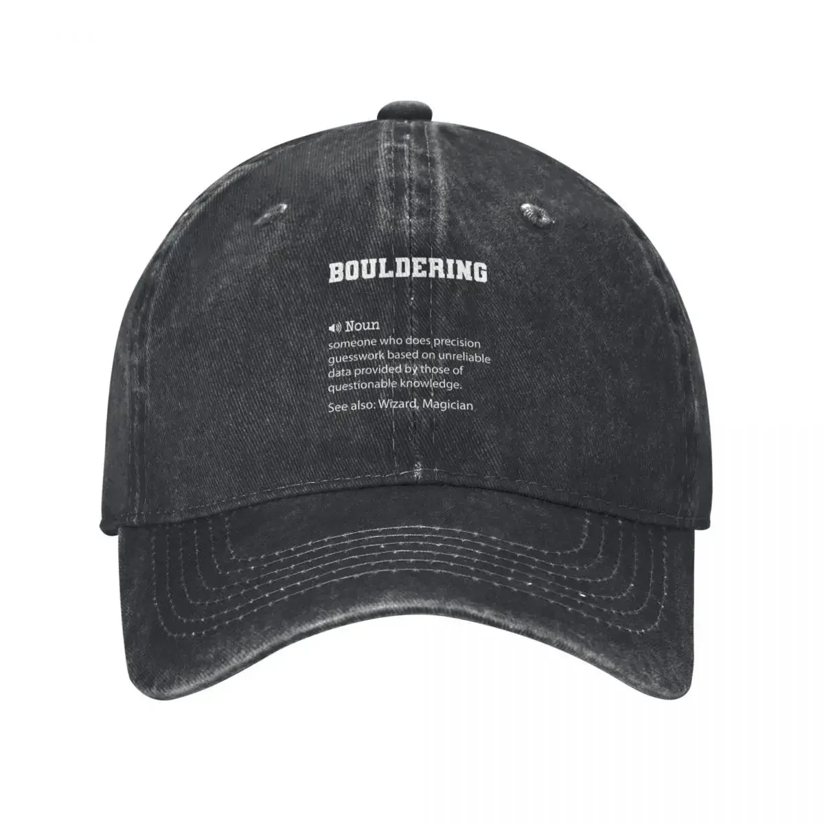 Bouldering Definition, Funny Bouldering Quote, Cool Gift For Bouldering Lover Baseball Cap Luxury Caps Women's Hats 2026 Men's