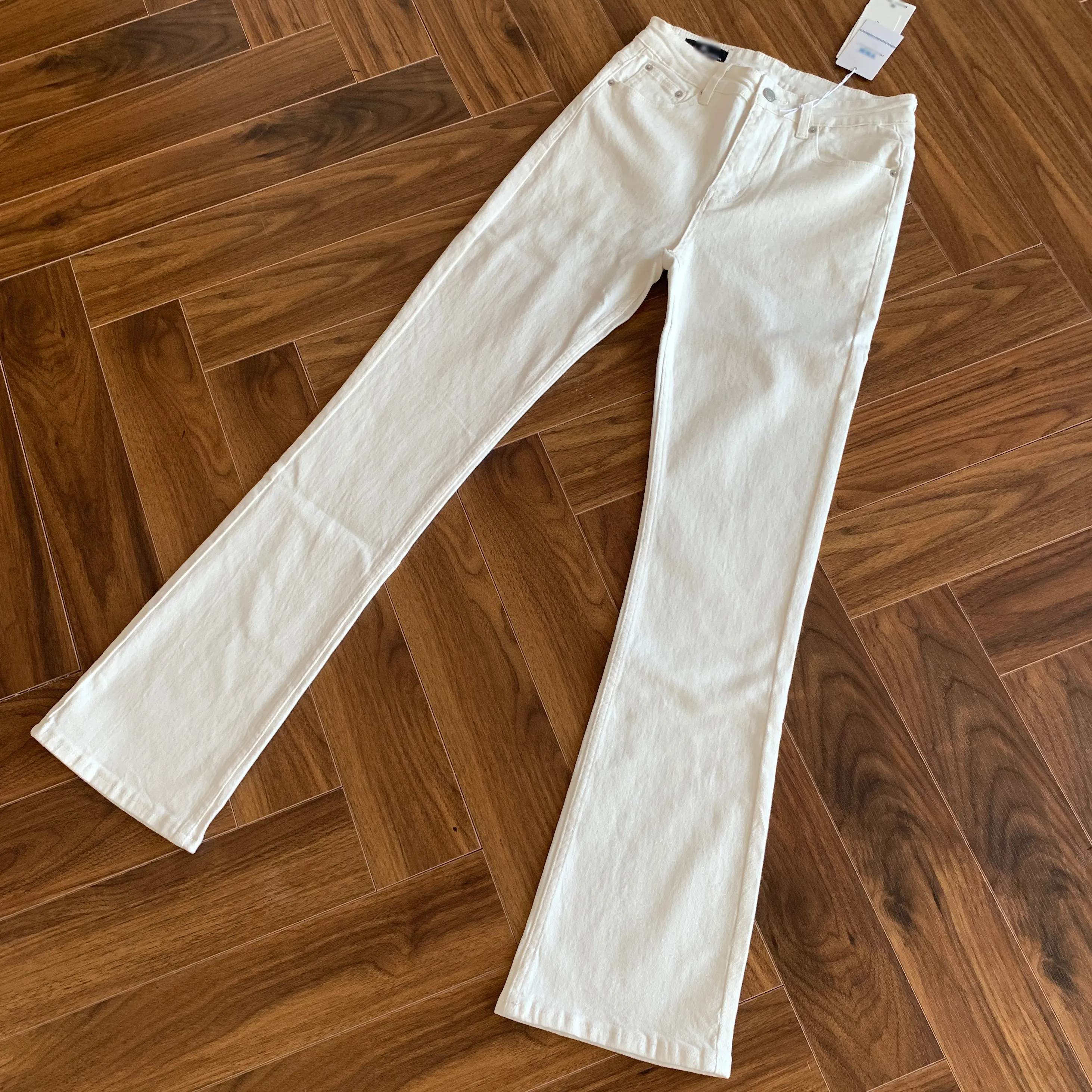 Vintage Y2k Micro Flared Jeans For Men American Autumn Casual Fashion Solid Color Simple Male Elastic Slim Denim Pants - view 5