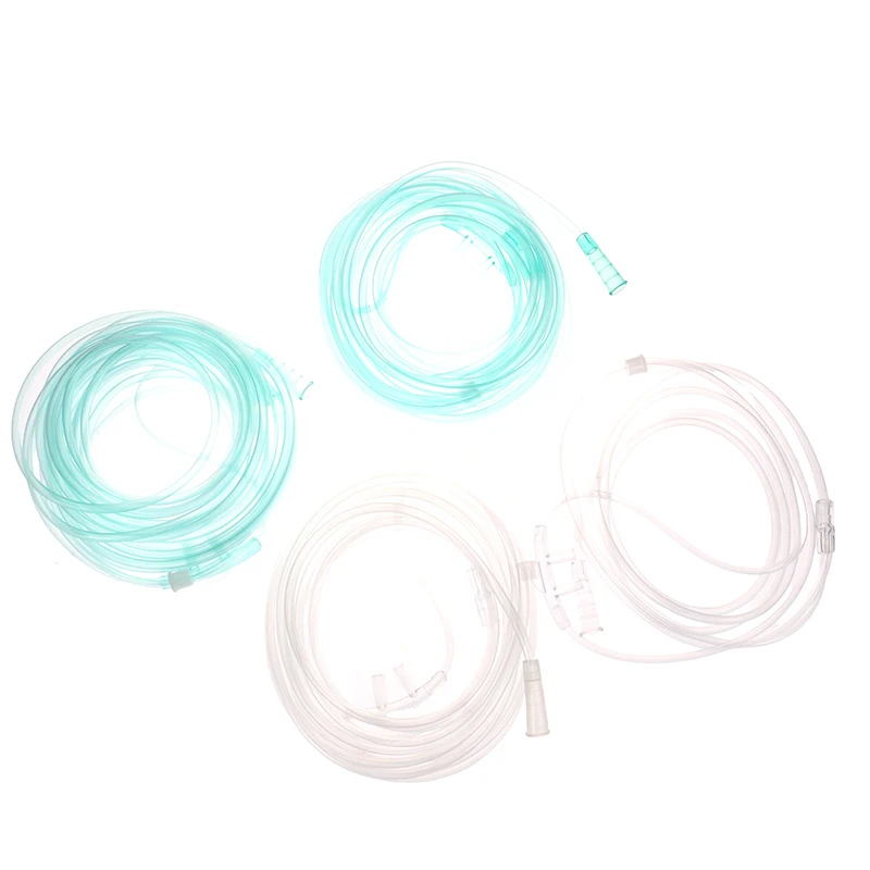 1PCS ทิ้งออกซิเจนหลอดคู่จมูกออกซิเจนหลอดบรรจุอิสระ Medical Care เครื่องหายใจ Cannula 1.5/1.8/3/4/5M