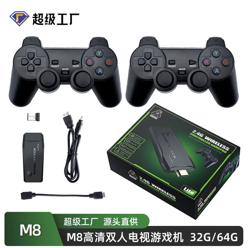 

M8 Video Game Console Double Wireless Controller Tv Game Machine Built-In 10000+ Games 128Gb Nostalgic Game Arcade For Ps1 Sfc