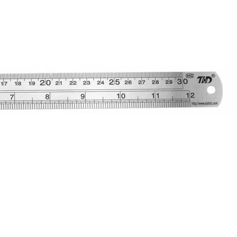 Double Side Stainless Steel Straight Ruler Metric Rule Precision Measuring Tool 15cm/6 inch 30cm/12 inch School Office Supplies