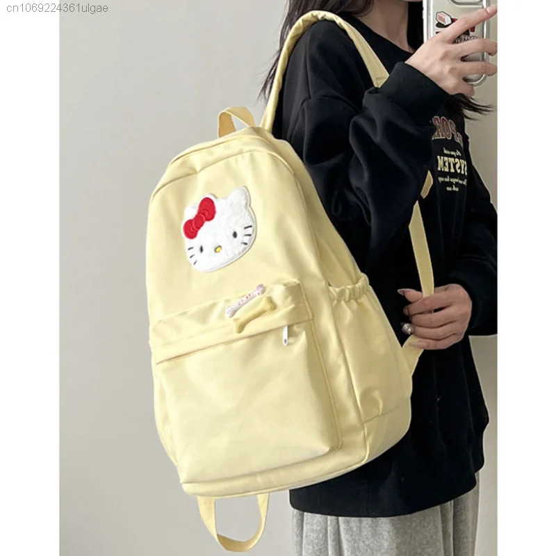 Sanrio hello kitty mochilas adolescente versão coreana dos desenhos animados sacos bonitos y2k tendência feminina bolsa de ombro duplo estudante mochila