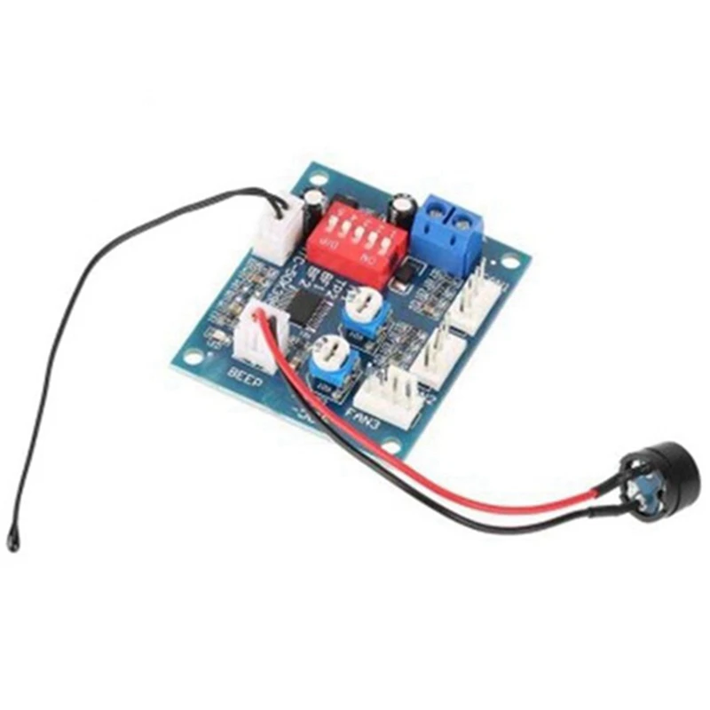 DC 12V 4 Wire High-Temp Fan Temperature Control Speed Controller CPU Module Temperature Alarm PWM PC CPU