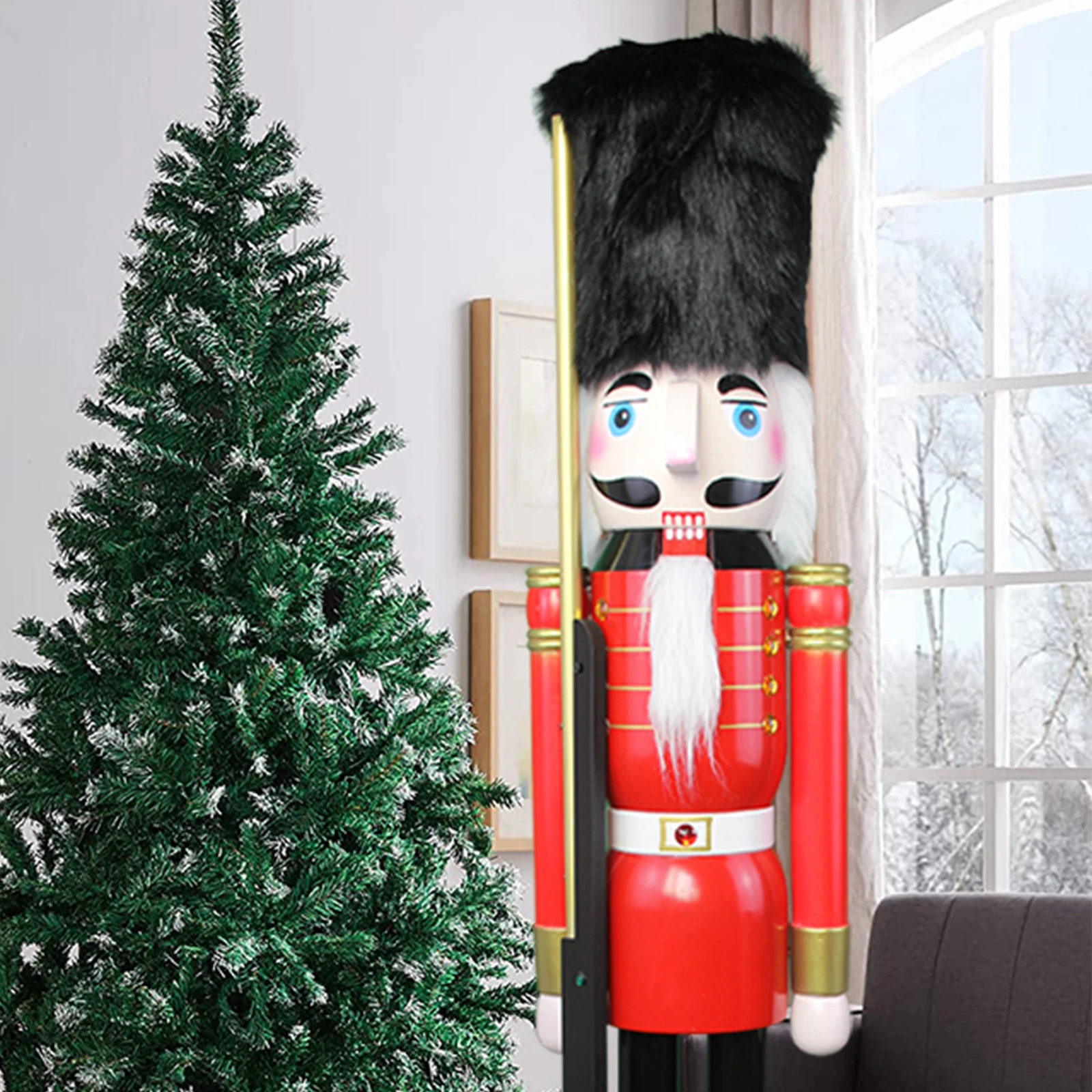 

CDL 4ft Large Wooden Christmas Nutcracker King & Soldier Christmas Decor Indoor Outdoor Xmas/Event/Ceremonies/Commercial Decor