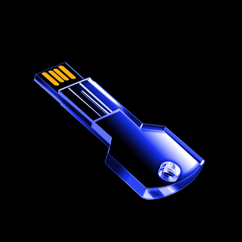 무료 사용자 정의 스튜디오 로고 아크릴 투명 키 컬러 프리미엄 LED 라이트 USB2.0 플래시 드라이브 4GB 8GB 16GB 32GB 64GB 메모리 U 디스크