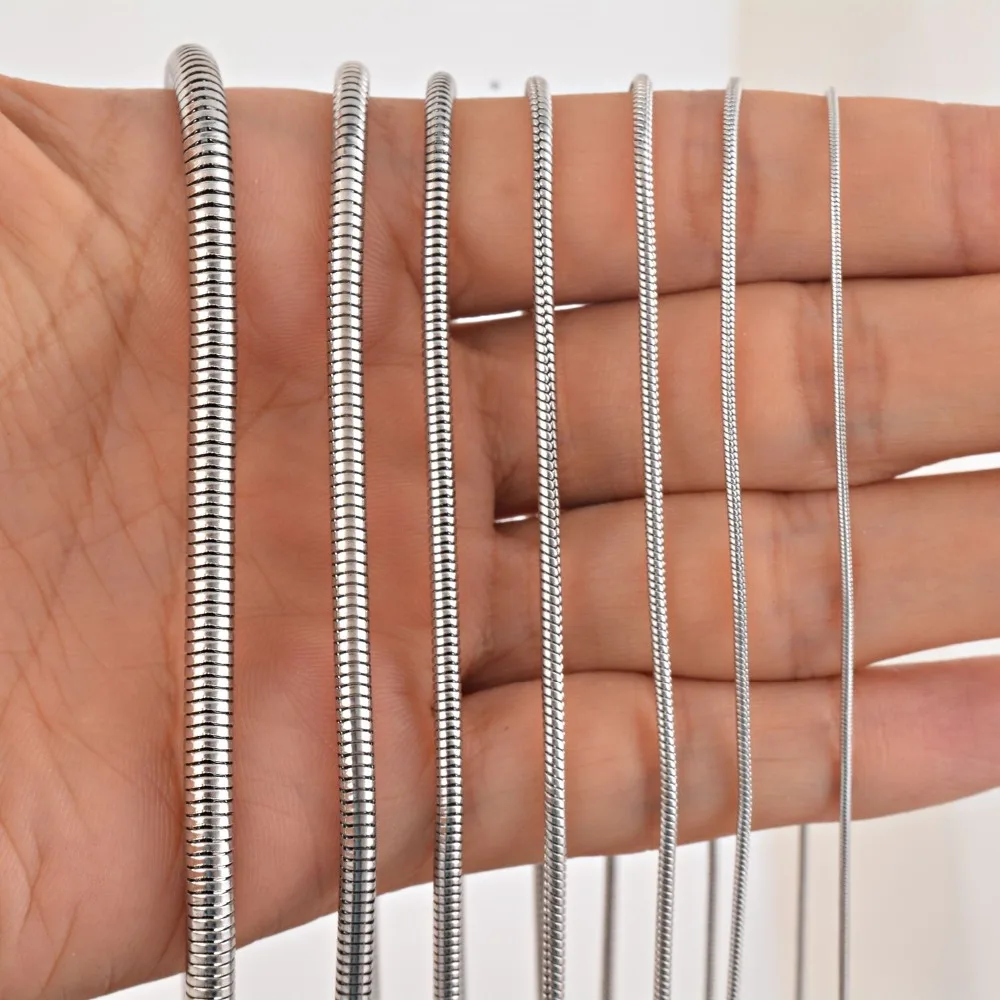 1 Stück Edelstahl Runde Schlangenkette Anhänger Halskette für Männer und Frauen Schmuck – Detail 3