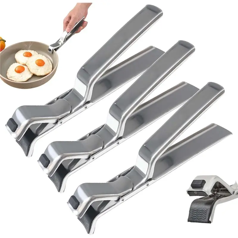 

ABGH-Anti Scald Plates Grippers(3Pcs), Stainless Steel Hot Plate Tongs, Gripping Tool Set For Bowls, Pots& Dishes