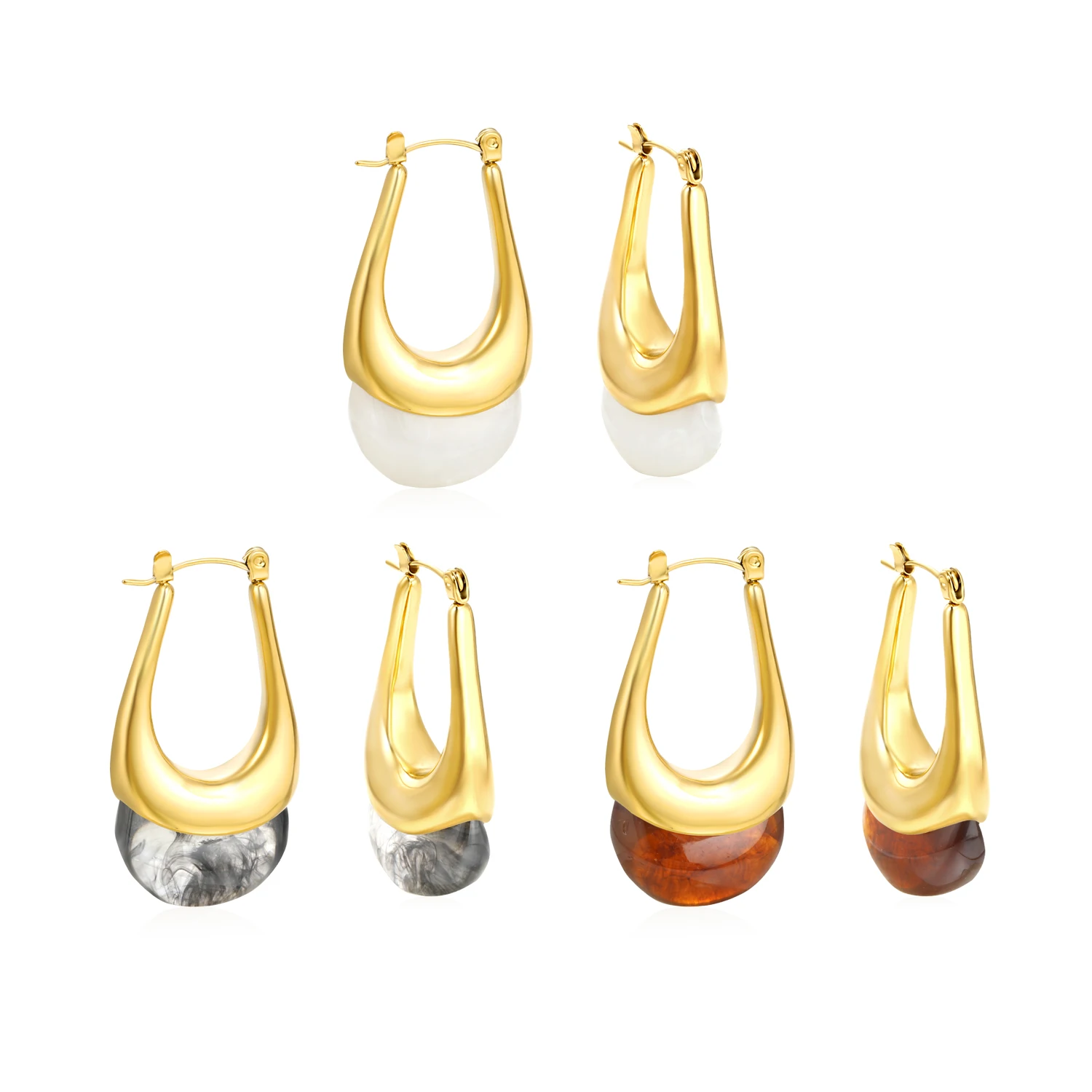 Edelstahl Vintage Damen Party Schmuck Herbst und Winter Alltagskleidung Ohrringe Leichtes Luxusdesign Wasserdicht Geburtstagsgeschenk