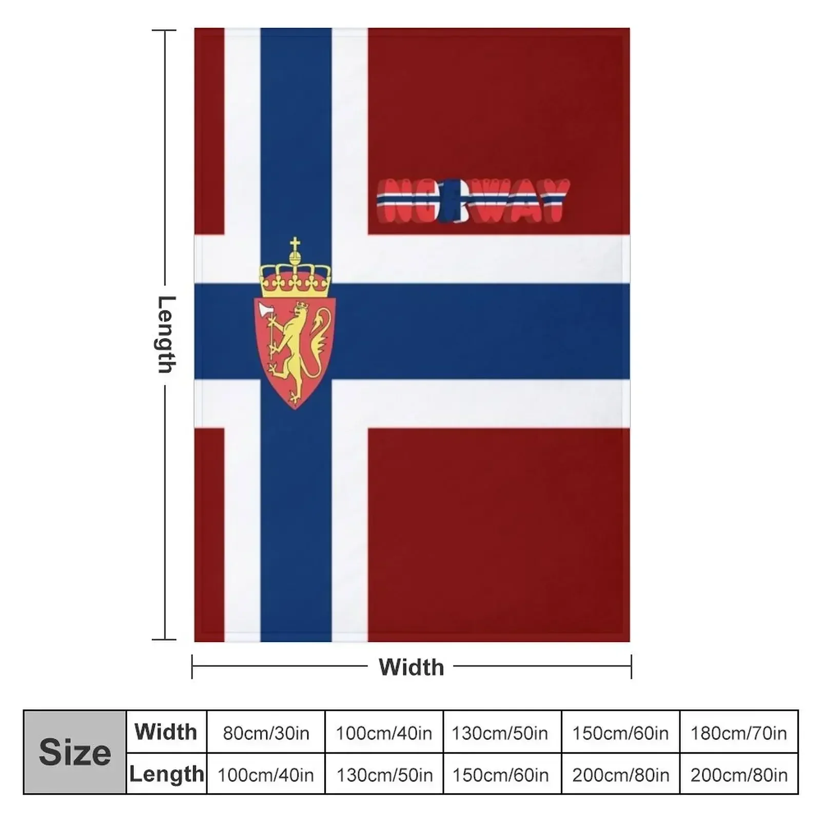 Norwegian flag with coat of arms Throw Blanket Cute Cute Plaid anime Decoratives Blankets