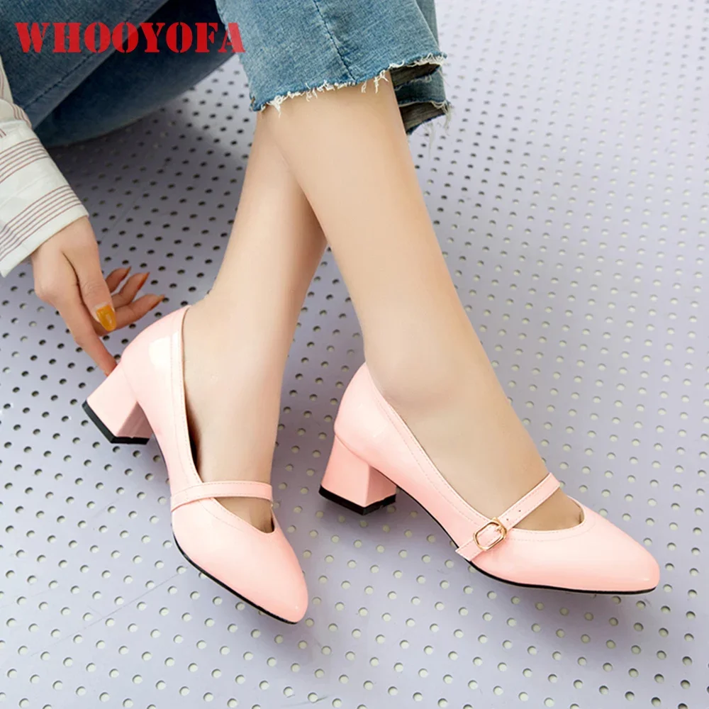 

Совершенно новые милые розовые, черные женские туфли телесного цвета, женские модельные туфли на среднем массивном каблуке, большие размеры 30,3, 45, 47