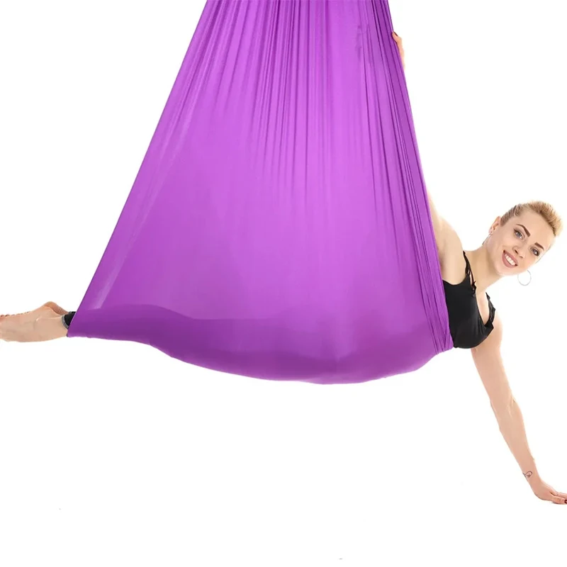 4*2.8m Full Set Aerial Silk Yoga Hammock Inversion Traction Exercises Anti-Gravity Yoga Pilates Trapeze Swing