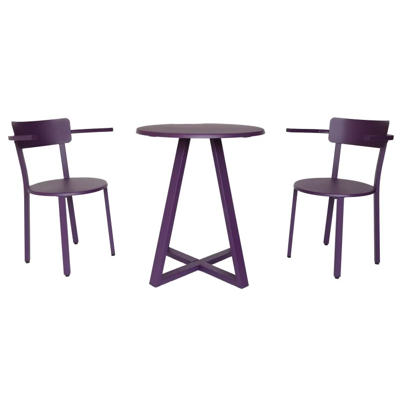 

New Fashional Morden Patio Furniture 3pcs Bistro Set Steel Table Chair Set