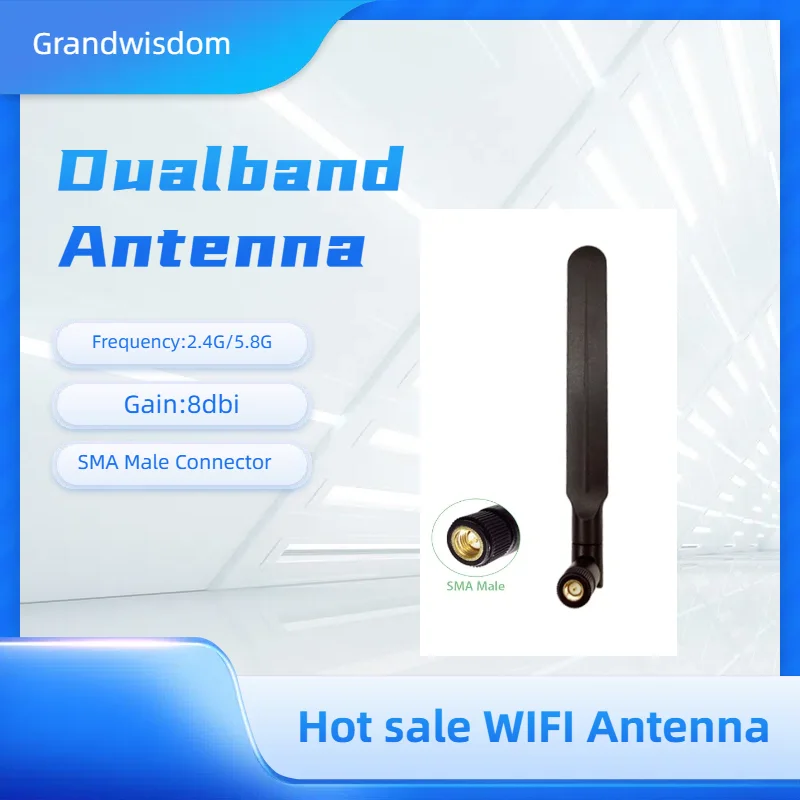 

wholesale 5 10pcs 2.4g 5.8g antenna 8dbi sma male wlan wifi dual band iot module router tp link signal receiver antena repeater