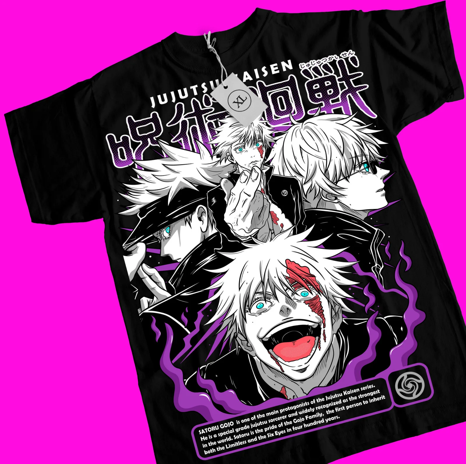 Gojo Satoru T-Shirt Jujutsu Kaisen Anime Horror Funny Gift Shirt All Size