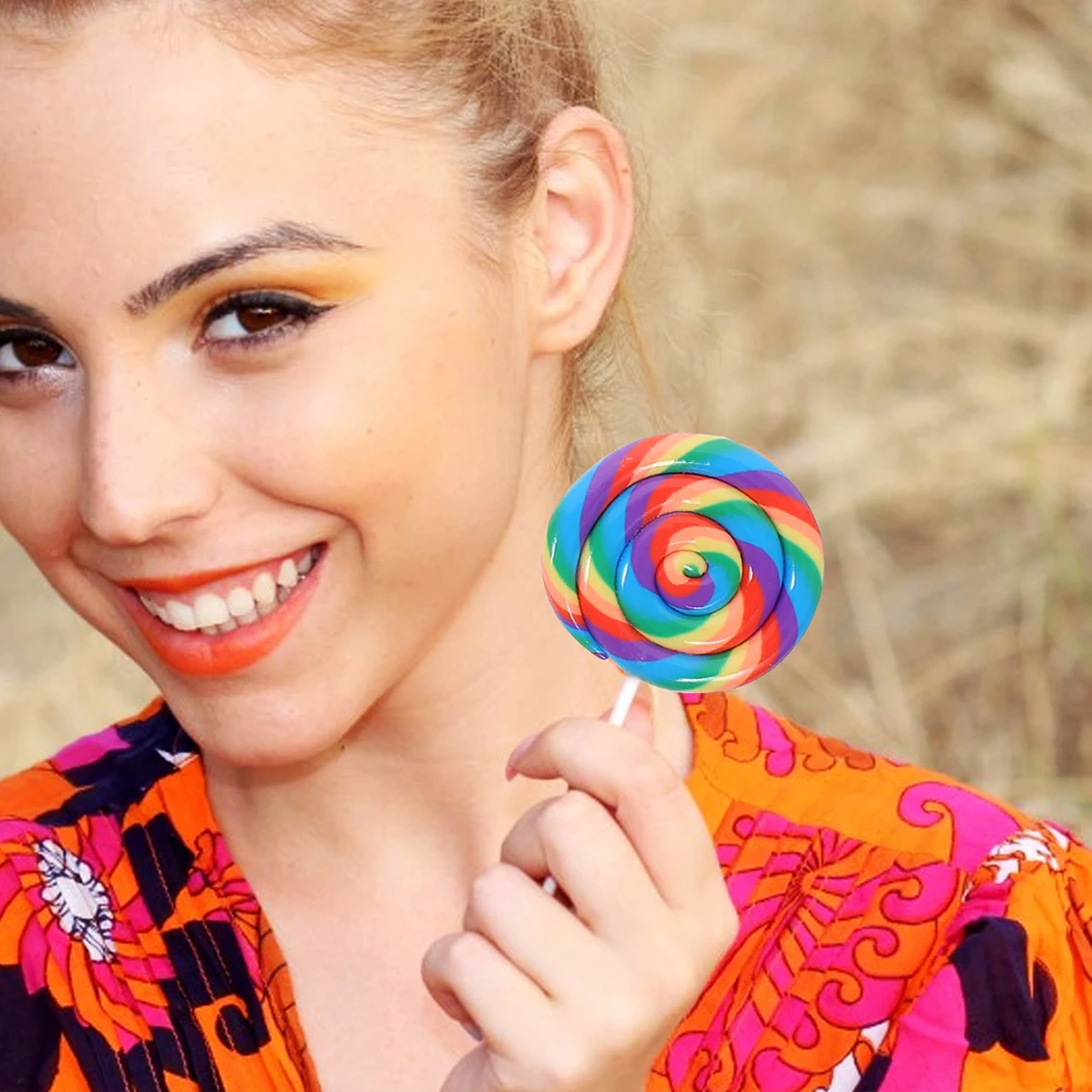 

4 Pcs Simulation Lollipop Candy Props Decorative Fake Clay Decoration Hair Accessories Carnival Polymer Model Child