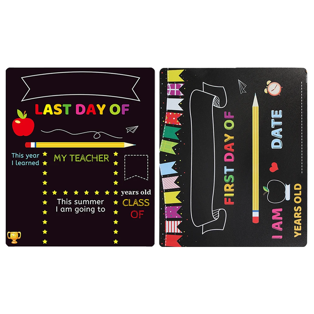 

2 Pcs Children's Writing Blackboard Back-to-school Decoration Chalkboards Decorate Large Size Small Sign Pvc Plastic Easy Clean
