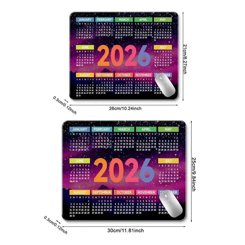 2026 لوحة ماوس تقويم مقاومة للماء للمنزل والمكتب كمبيوتر ألعاب كمبيوتر محمول لوحة ماوس مكتبية مع قاعدة مطاطية غير قابلة للانزلاق ملحقات الكمبيوتر