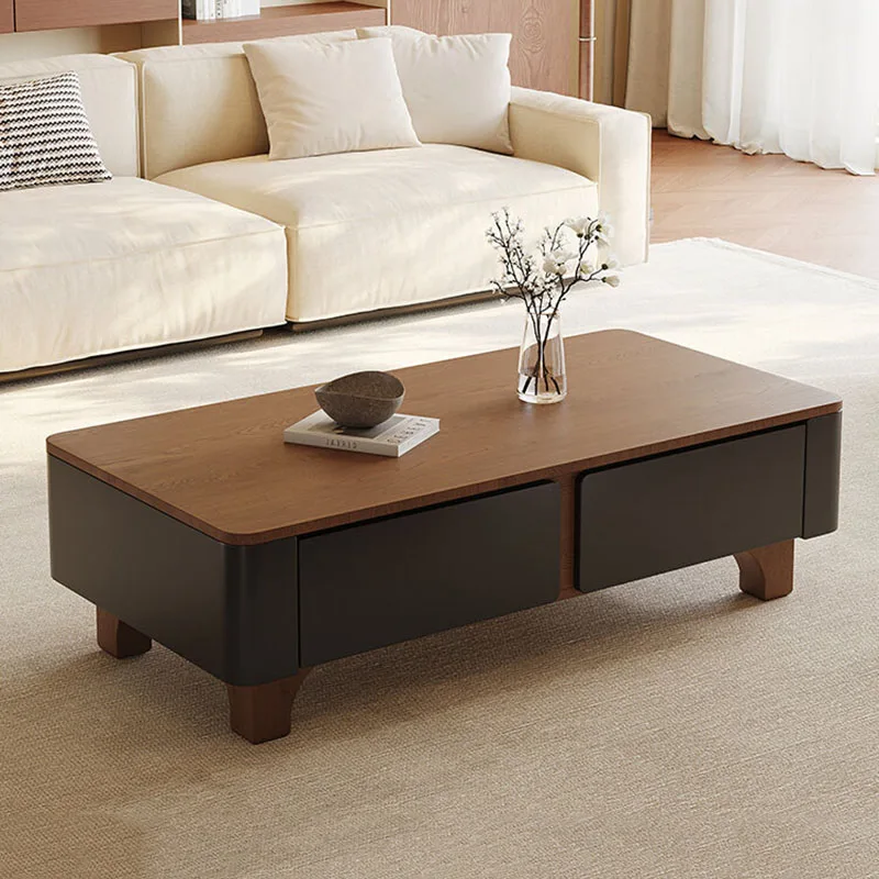 

Wood Storage Coffee Table Luxury Modern Living Room Organizer Designer Drawers Side Table Moving Couchtisch Trendy Furniture