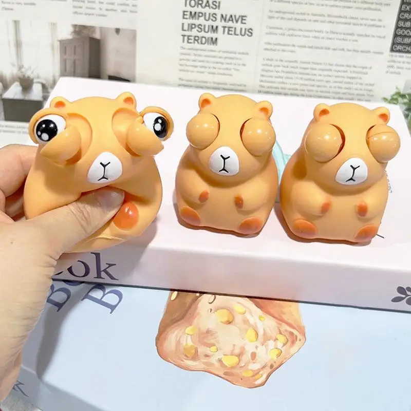 Pinch Toy Eyes Bouncing Capybara Pinch Toy Squeezing Toys Capybara Pinch Prank Capybara Squeeze Toy Relieve Stress Sensory Toys