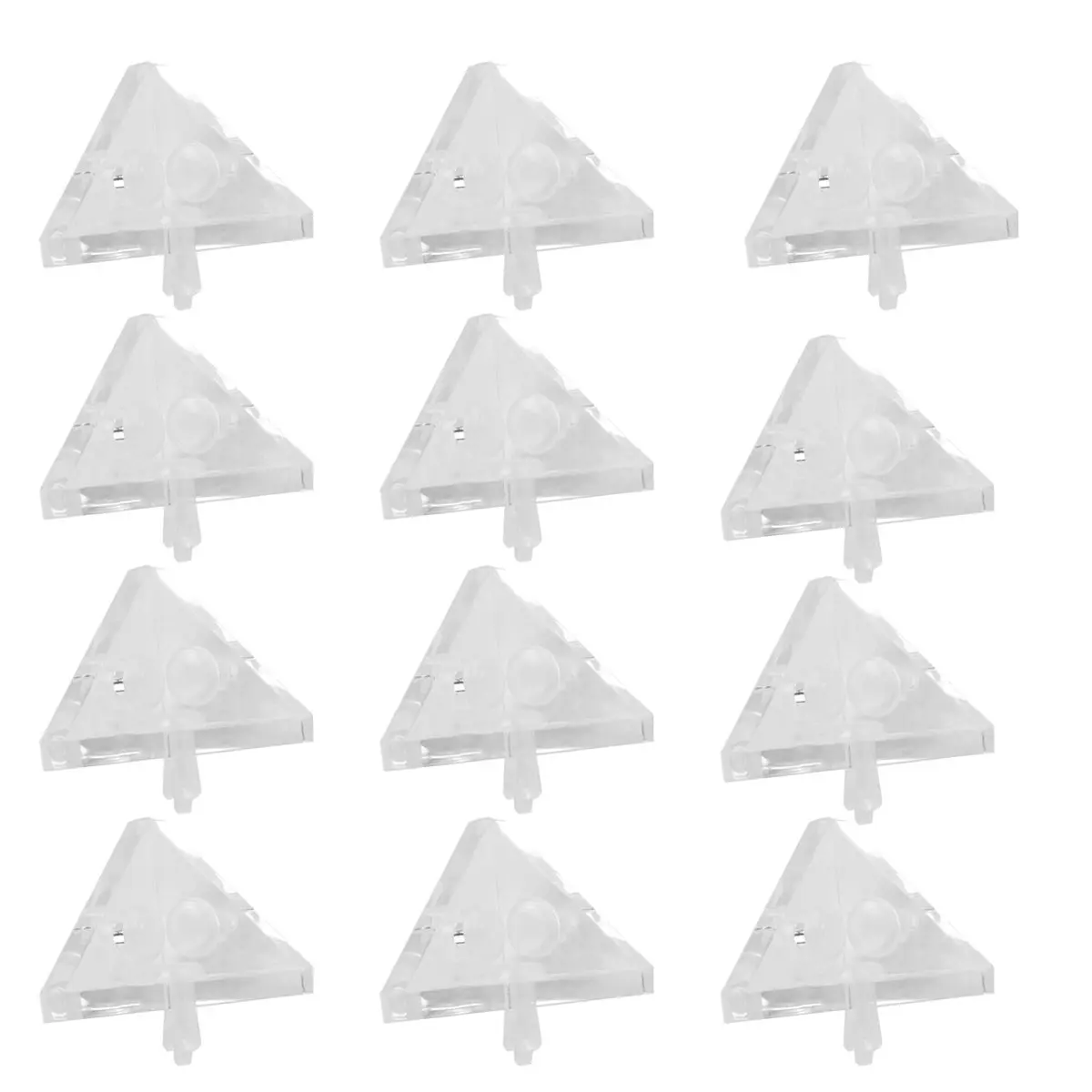 A77K 12Pcs Acrylic Corner Brackets with Semitransparent Screws Clear 3-Hole Right Angle Joint Brace Brackets