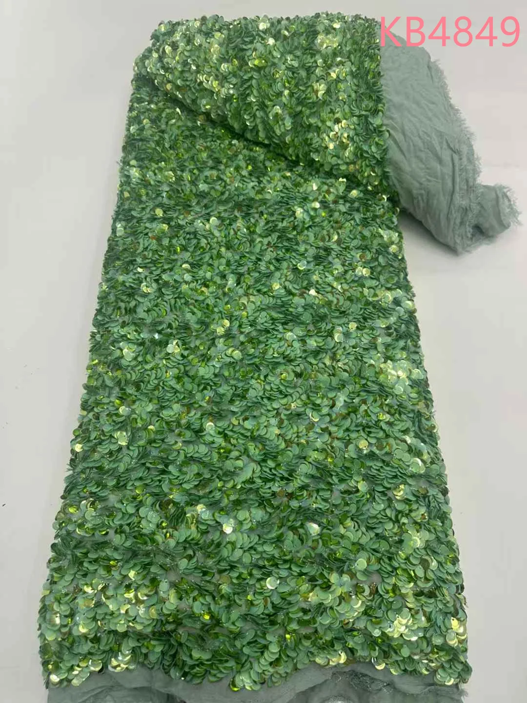 مرونة الأخضر الترتر أقمشة الدانتيل الأفريقي النيجيري الترتر الدانتيل مع الخرز الأقمشة بسط النسيج الدانتيل لخياطة القماش KB4849