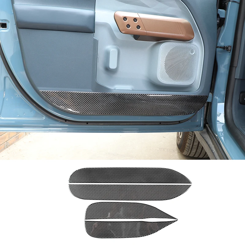 

cheya Soft Carbon Fiber Car Interior Door Panel Decorative Strip for Ford Maverick 2022+ Interior Accessories 4 Pcs