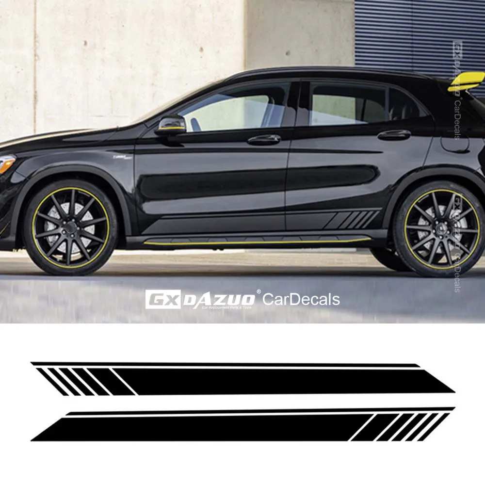 Car Door Side Stripe Skirt Decals Stickers for Mercedes Benz A Class W176 W177 A45 A180 A200 A220 A250 X117 AMG Accessories