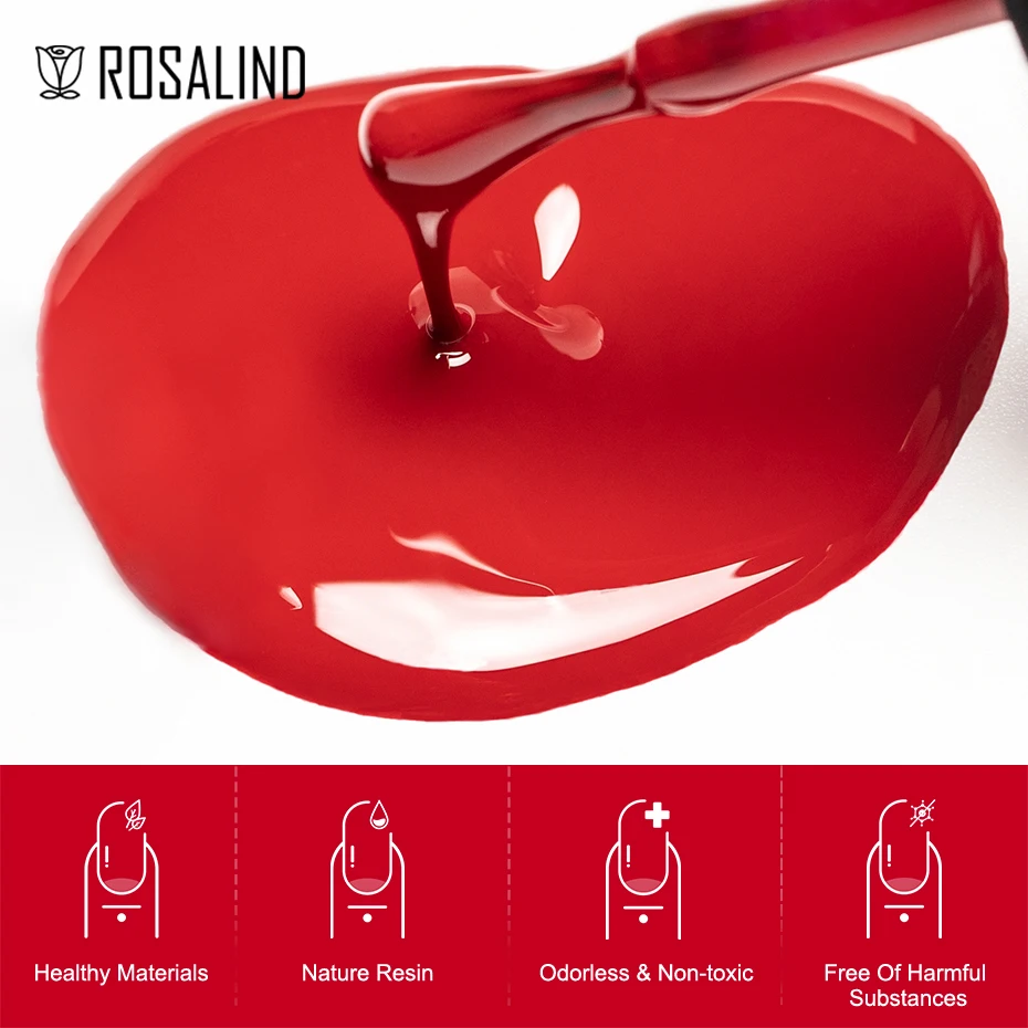 ROSALIND Nagel-Gel-Nagellack für den Sommer, Nail-Art-Design, langlebiger Basis-Top-Lack, semi-permanent, Soak Off Vanish, alles für Nägel, Gel