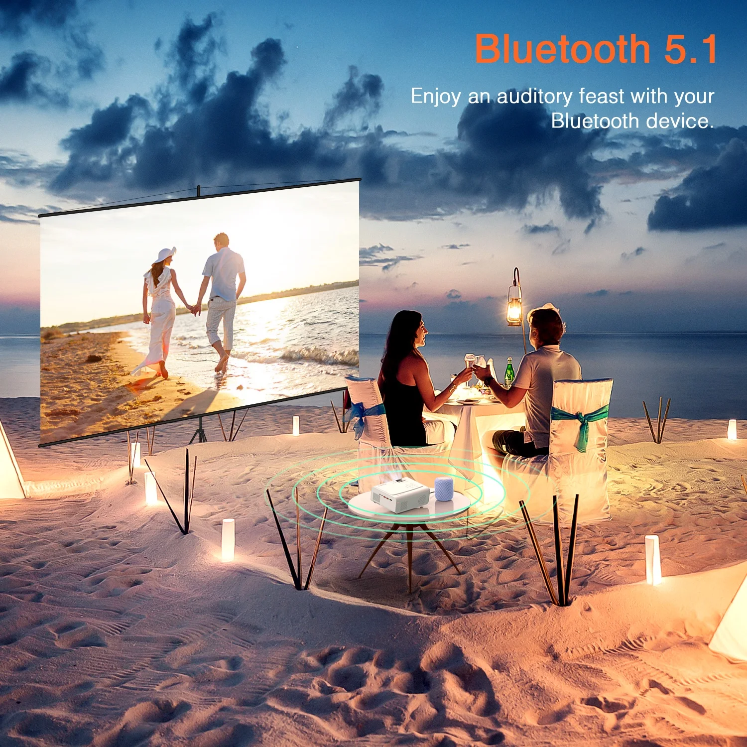 2025 Cinema Projector 2025 1080P Clarity + 4K Input 4-Inch LCD Tech Android Apps & Bluetooth Wall/Ceiling Mount
