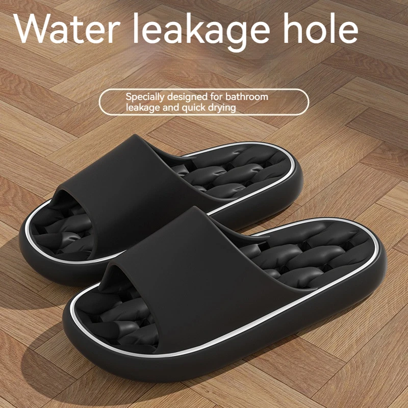 Slippers Water Leakage Quick Drying Feeling of Treading on Shit Slippers Summer Bathroom Bath Indoor Home Hollow Flip Flops Men