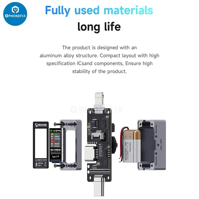 Mechanic T824 T824SE Tail Insertion Detector Intelligent Automatic Measurement Tail Insertion Tester for iPhone Android Repair